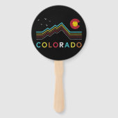 Retro Colorado Flag Rocky Mountain Souvenir Fächer (Rückseite)
