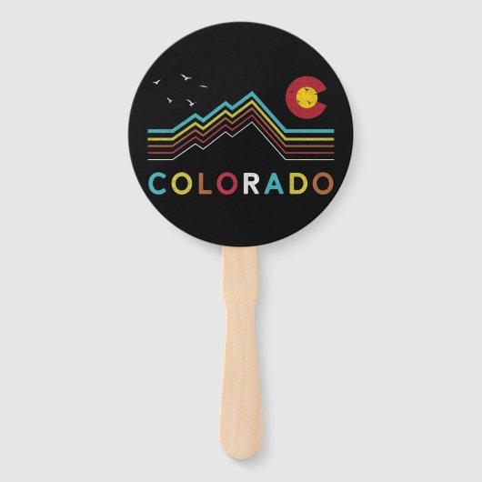 Retro Colorado Flag Rocky Mountain Souvenir Fächer (Vorderseite)