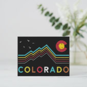 Retro Colorado Flag Rocky Mountain Souvenir Postkarte (Stehend Vorderseite)