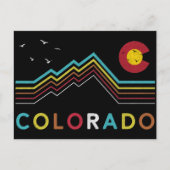 Retro Colorado Flag Rocky Mountain Souvenir Postkarte (Vorderseite)