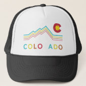 Retro Colorado Flag Rocky Mountain Souvenir Truckerkappe (Vorderseite)