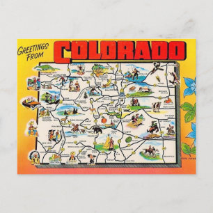 Retro Colorado Karte Postkarte