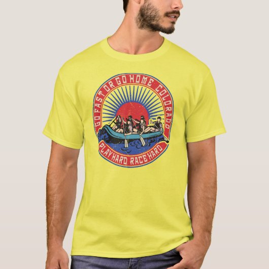 Retro Colorado Rafting. T-Shirt (Vorderseite)