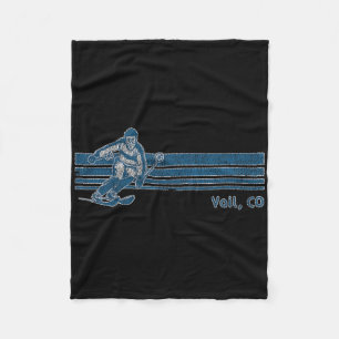 Retro Colorado Vintag Vail Skifahren T-Shirt Fleecedecke