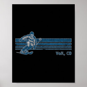 Retro Colorado Vintage Vail Skifahren T-Shirt Poster