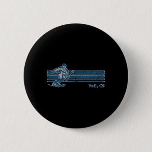 Retro Colorado Vintage Vail Skifahren Tee Button