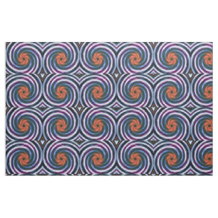 Retro Colored Drehung Abstrakt Art #6 Stoff