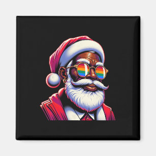 Retro Colored Gay Santa Face Rainbow Sungles Chris Magnet