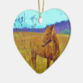 Retro Colored Horse Keramik Ornament (Links)