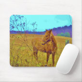 Retro Colored Horse Mousepad (Mit Mouse)