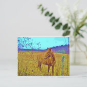 Retro Colored Horse Postkarte (Stehend Vorderseite)