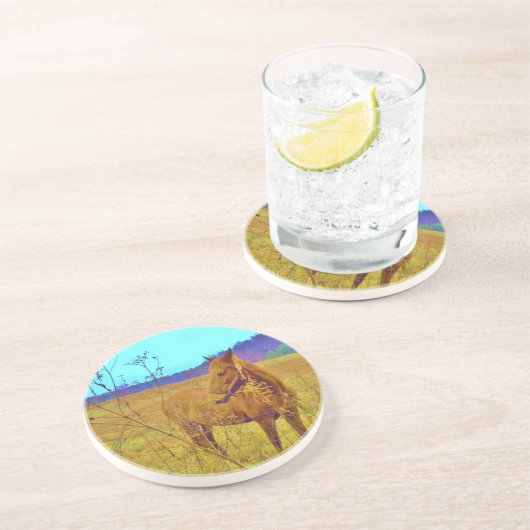 Retro Colored Horse Untersetzer (Seite)