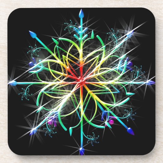 Retro Colored Star Getränkeuntersetzer (Vorderseite)