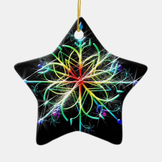 Retro Colored Star Keramik Ornament (Vorne)