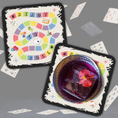 Retro Colorful Board Game Night Rechteckiger Pappuntersetzer