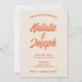 Retro Colorful Bold Bright Funky Trendy Wedding Einladung (Vorderseite)