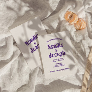 Retro Colorful Bold Groovy Bright Moderne Hochzeit Einladung