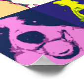 Retro Colorful Border Collie Pop Poster (Ecke)