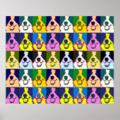 Retro Colorful Border Collie Pop Poster (Vorne)