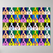 Retro Colorful Border Collie Pop Poster (Vorne)