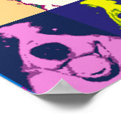 Retro Colorful Border Collie Pop Poster (Ecke)