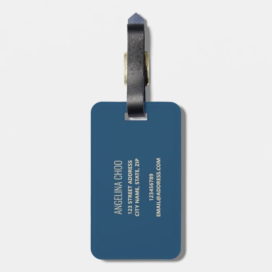 Retro Colorful  Checkered Geometric Custom Name Gepäckanhänger (Rückseite vertikal)