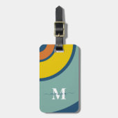 Retro Colorful Circle Geometric Monogram Gepäckanhänger (Vorderseite vertikal)