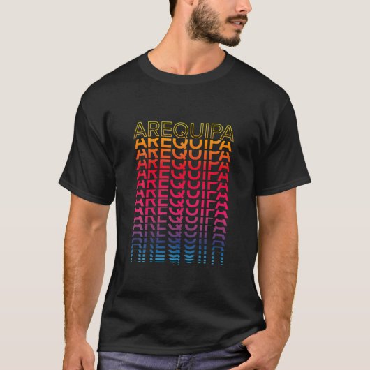 Retro Colorful City - Nostalgische Arequipa T-Shirt (Vorderseite)