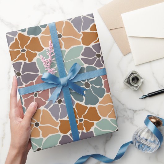 Retro Colorful Daisy Geschenkpapier (Schenken)