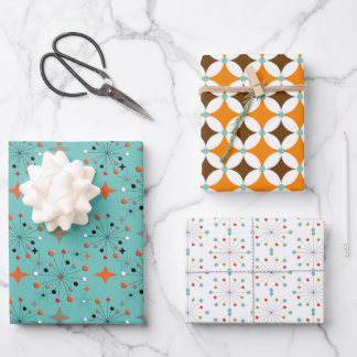 Retro Colorful Funky Patterns Set 5 Geschenkpapier Set
