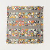 Retro Colorful Geometric Shapes – Modern Aesthetic Wandteppich (Vorderseite (Horizontal))