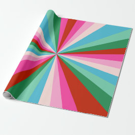 Retro Colorful Groovy Burst Weihnachten Geschenkpapier