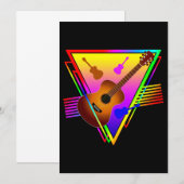 Retro Colorful Guitar Einladung (Vorne/Hinten)