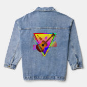 Retro Colorful Guitar Jeansjacke (Rückseite)