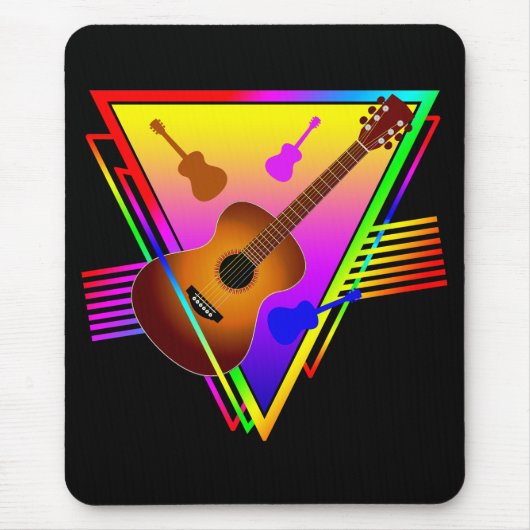 Retro Colorful Guitar Mousepad (Vorne)
