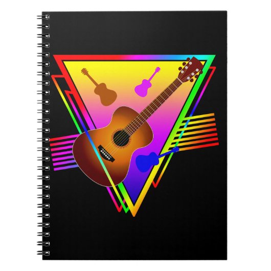 Retro Colorful Guitar Notizblock (Vorderseite)