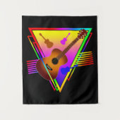 Retro Colorful Guitar Wandteppich (Vorderseite)