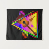 Retro Colorful Guitar Wandteppich (Vorderseite (Horizontal))