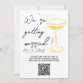 Retro Colorful Hand Written Summer QR Code Wedding Einladung (Rückseite)