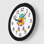 Retro Colorful Kids Robot Große Wanduhr (Winkel)