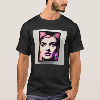Retro Colorful Painting Portrait Woman Watercolor  T-Shirt