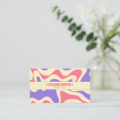 Retro Colorful QR Code Boho Groovy Monochrome  Visitenkarte (Stehend Vorderseite)