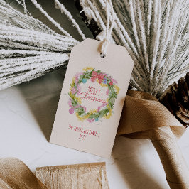 Retro Colorful Quirky Frohe Weihnachtsbummel Kranz Geschenkanhänger