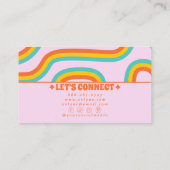 Retro Colorful Rainbow Boho Groovy Trendy Girly Visitenkarte (Rückseite)