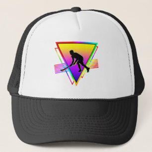 Retro Colorful Rainbow Hockey Truckerkappe