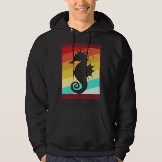 Retro Colorful Seahorse Hoodie (Vorderseite)