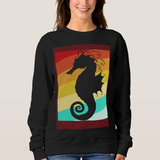 Retro Colorful Seahorse Sweatshirt (Vorderseite)