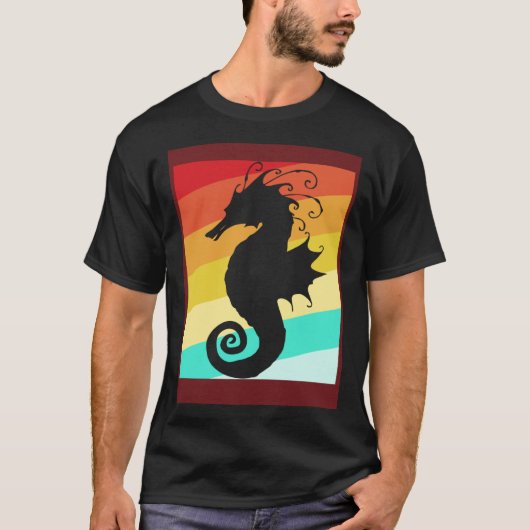 Retro Colorful Seahorse T-Shirt (Vorderseite)