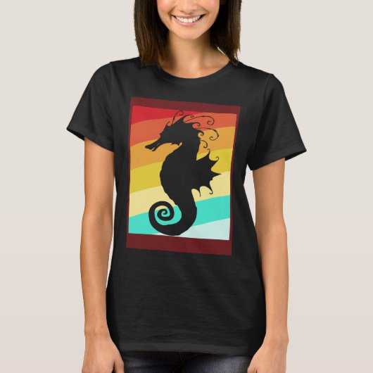 Retro Colorful Seahorse T-Shirt (Vorderseite)