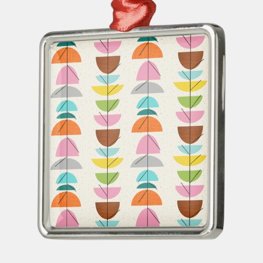Retro Colorful Silbernes Ornament (Links)